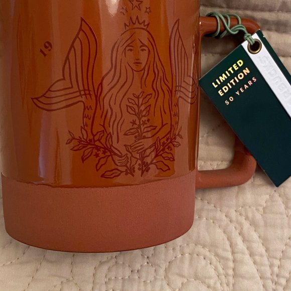 Mermaid Spring 2021 Starbucks 50th Anniversary Mug Terra Cotta Ceramic 12 Oz Mug - Picture 3 of 15